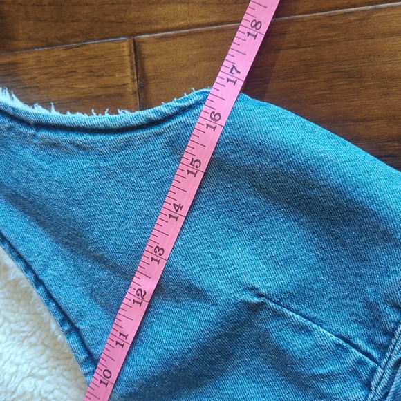 faux sherpa lined denim vest - Picture 5 of 6